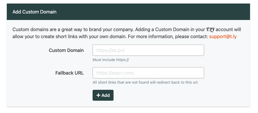 How to add a custom domain